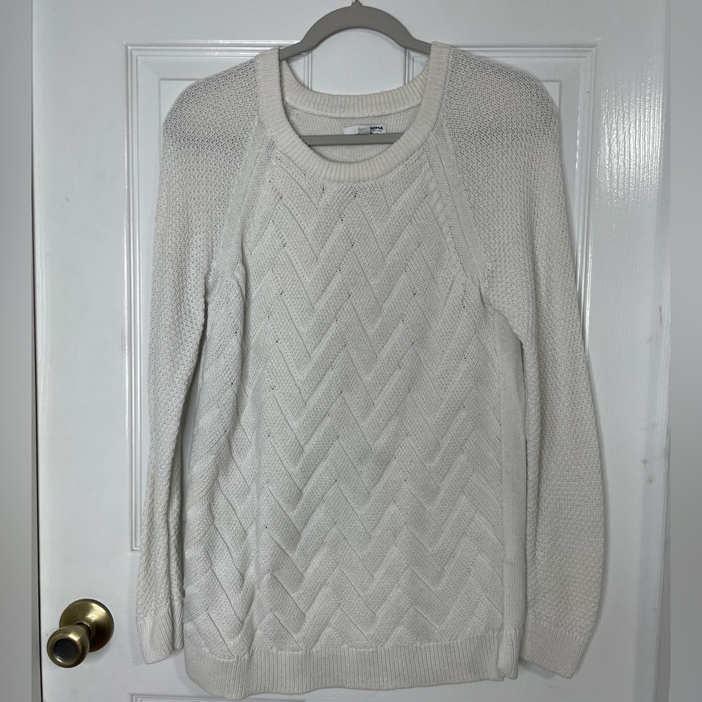 White Knit Long Sweater | Sonoma